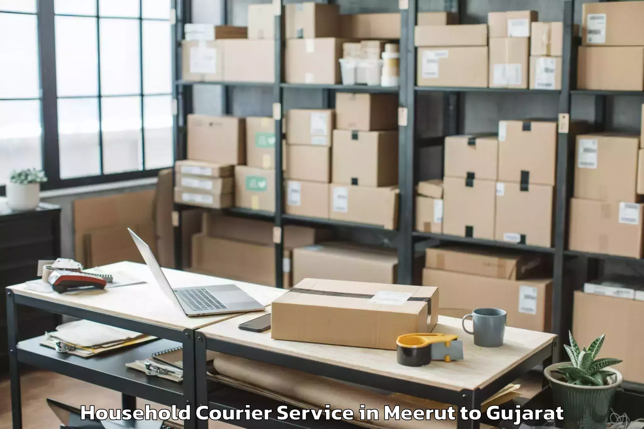 Book Meerut to Kavant Household Courier Online